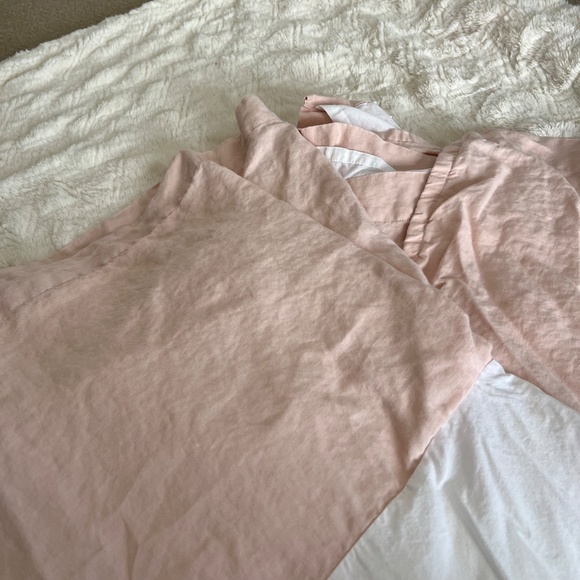 Pottery Barn Kids Blush Pink European Linen Crib Skirt - Picture 6 of 11